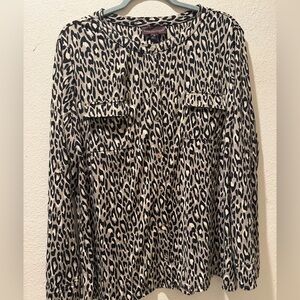 Dana Burchman Leopard Print Long Sleeve Women's Top- Size XL